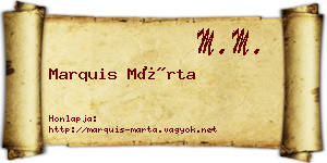 Marquis Márta névjegykártya